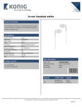 König CSHSIER100WH Datasheet