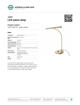 König & Meyer K&M 12297 LED PIANOLEUCHTE GOLDFARBIG Datasheet