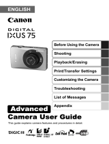 Canon DIGITAL IXUS 75 User guide