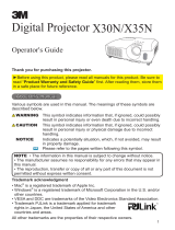 3M Projector X35N User manual