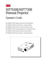 3M MP7630B User manual