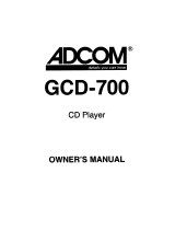 Adcom GCD GCD-700 User manual
