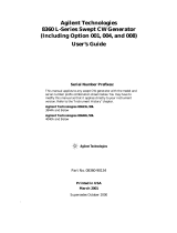 Agilent Technologies Portable Generator 8360 User manual