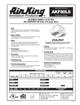 Air King EXHAUST FANS AKF80LS User manual