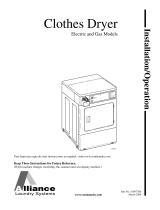 Alliance Laundry Systems SFGT09*F User manual