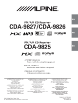 Alpine CDA-9825 Owner's manual