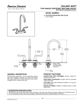 American Standard Colony Set Two-Handle Centerset Bar Sink Faucet 2475.500 User manual