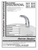 American Standard Selectronic Proximity Integrated Faucet with Optional Above Deck Mixing 7055.115 User manual