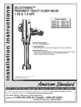 American Standard Selectronic Proximity Toilet Flush Valve 6065.122 User manual