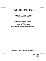 Audiovox AVP7380 - AVP 7380 - VCP User manual
