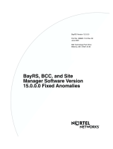 Avaya BayRS, BCC, and Site Manager Software Version 15.0.0.0 Fixed Anomalies User manual