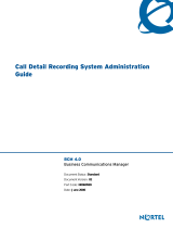Avaya BCM 4.0 Call Detail Recording System User manual
