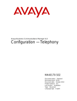 Avaya Business Communications Manager 6.0 - Configuration - Telephony Configuration manual