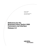 Avaya Business Policy Switch 2000 Command Line Interface Release 2.0 User manual