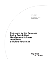 Avaya Business Policy Switch 2000 Management Software Operations Software Version 2.0 User manual