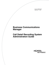 Avaya Call Detail Recording System User manual