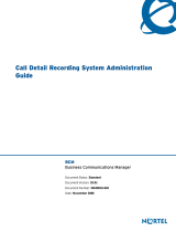 Avaya Call Detail Recording System User manual