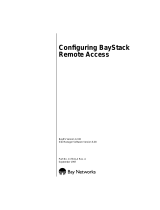 Avaya Configuring BayStack Remote Access User manual