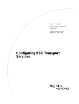 Avaya Configuring BSC Transport Services (308617-14.20 Rev 00) User manual