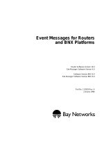 Avaya Event Messages for Routers and BNX Platforms User manual
