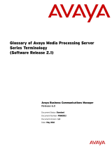 Avaya Glossary of Media Processing Server Series Terminology (Software Release 2.1) User manual