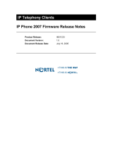 Avaya IP Phone 2007 Firmware User manual