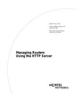 Avaya Managing Routers HTTP Server User manual