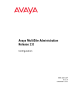 Avaya MultiSite Administration Release 2.0 Configuration Configuration manual