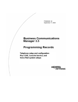 Avaya Programming Records -Section 3 User manual