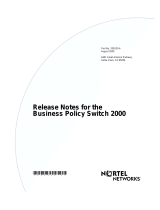 Avaya the Business Policy Switch 2000 Release Notes
