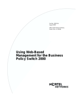 Avaya Web-Based Management for the Business Policy Switch 2000 User manual