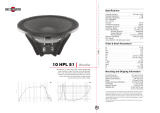 B&C Speakers 10 HPL 51 User manual