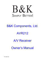 B&K AVR212 User manual