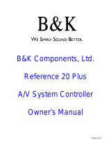 B&K Reference 20 Plus A/V System Controller Owner's Manual User manual