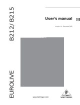 Behringer B212 User manual