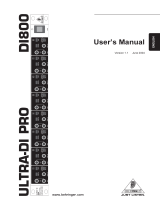 Behringer Ultra-Di Pro (8-channel Direct Injection box) User manual