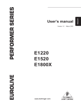 Behringer E1800X User manual