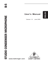 Behringer B-5 User manual