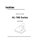 Brother HL-760 Series User manual