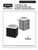 Bryant CENTRAL AIR CONDITIONER with PURON REFRIGERANT User manual