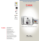 Canon POWERSHOT A80 - Digital Camera - 4.0 Megapixel User manual