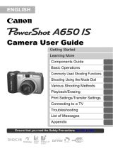 Canon Powershot A650 IS User manual