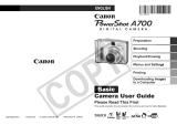 Canon POWERSHOT A700 User manual
