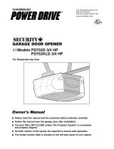 Chamberlain POWER DRIVE Security+ PD752KLD User manual