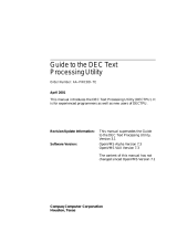 Compaq DEC Text Processing Utility User manual