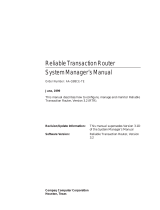 Compaq Reliable Transaction Router, Version 3.2 User manual