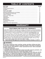 Craftsman 12 INCH DUAL BEVEL COMPOUND MITER SAW Manufacturer's Warranty