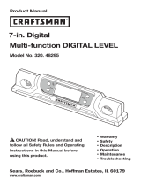 Craftsman Digital Torpedo Level Owner's manual