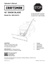 Craftsman Lawn Tractor Snow Blade 14" High Owner's manual