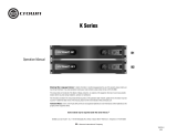 Crown Audio K1 User manual